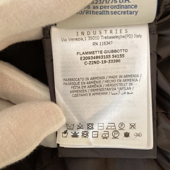 Moncler Women Flammette Down Puffer Long Jacket Hood Dark Gray size 4/ LRG  NWOT - Picture 13 of 17